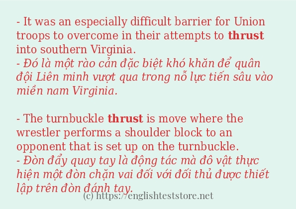thrust cách dùng và ví dụ trong câu thrust cách dùng và ví dụ trong câu