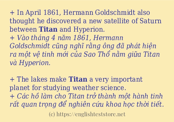 titan sử dụng như thế nào và câu ví dụ