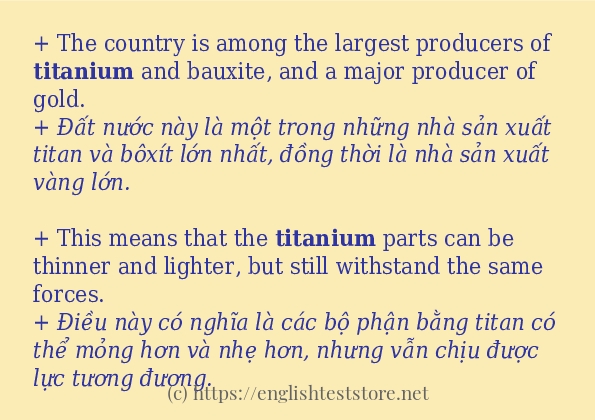 titanium các ví dụ và câu điển hình