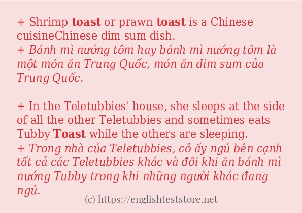 toast câu ví dụ về cách dùng