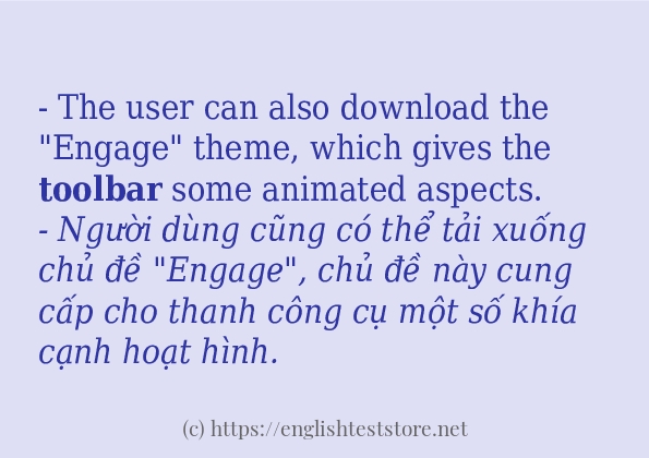 toolbar sử dụng như thế nào và câu ví dụ