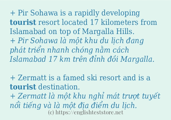 tourist cách sử dụng trong câu và ví dụ