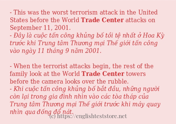 trade center ví dụ cách dùng trong câu