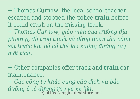 train áp dụng trong câu và ví dụ