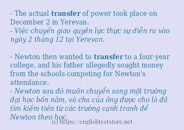transfer sử dụng như thế nào?