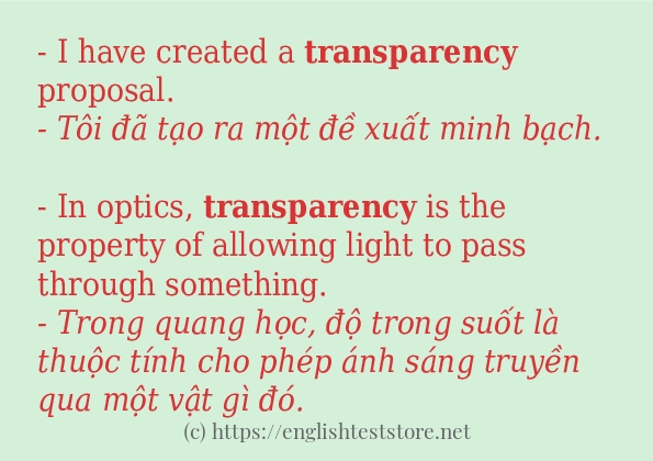 transparency câu ví dụ và cách dùng