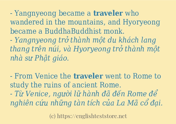 traveler cách sử dụng trong câu và ví dụ