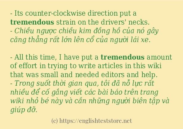 tremendous sử dụng thực tế trong câu