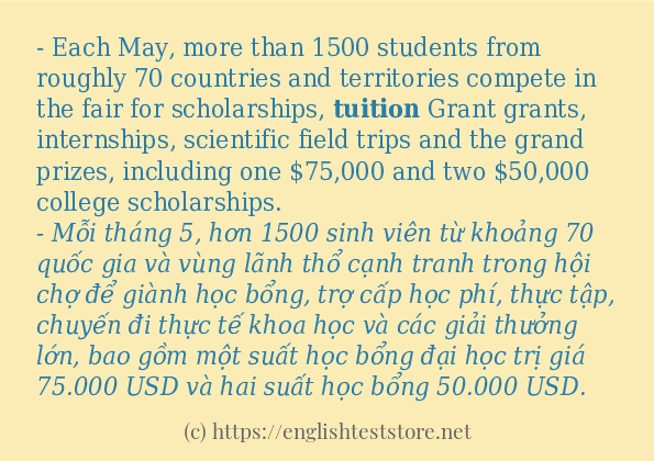 tuition câu ví dụ và cách dùng