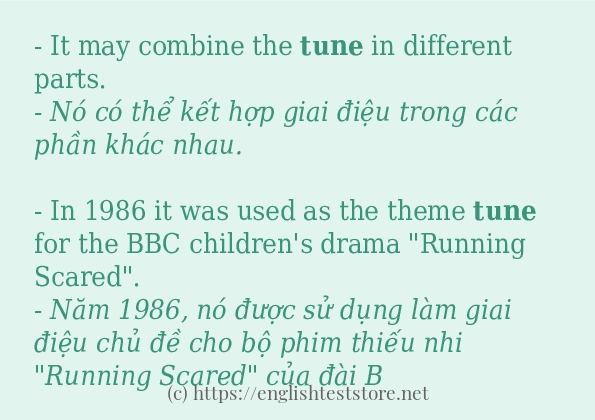 tune câu ví dụ và cách sử dụng