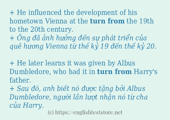 turn from ví dụ và cách sử dụng trong câu