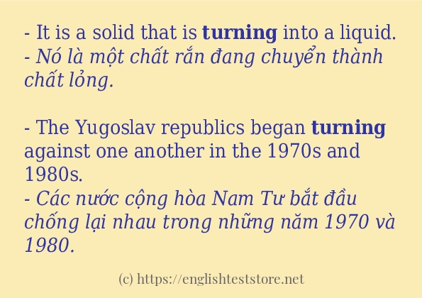 turning cách dùng và câu ví dụ