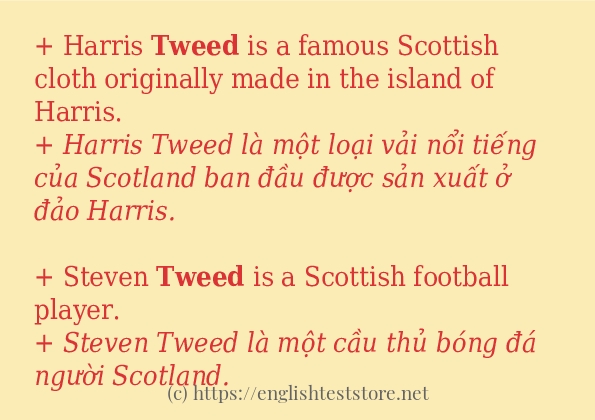 tweed cách dùng và câu ví dụ