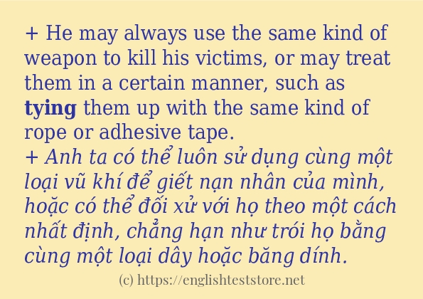 tying cách dùng và câu ví dụ
