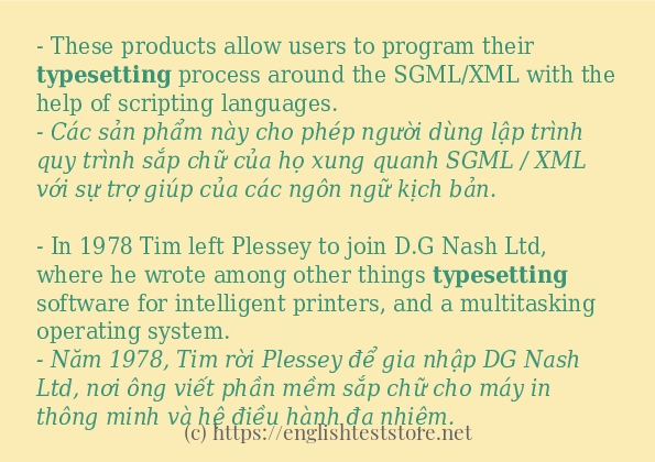 typesetting sử dụng như thế nào?
