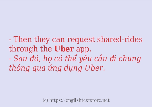 uber các ví dụ và câu điển hình
