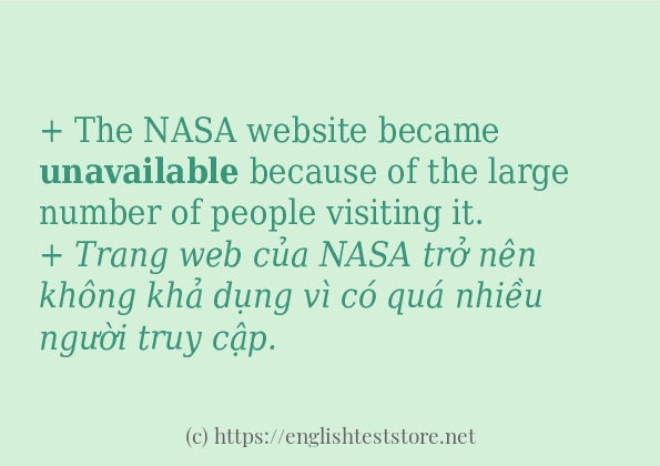 unavailable câu ví dụ và cách dùng unavailable câu ví dụ và cách dùng