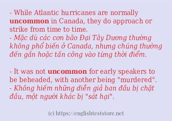 uncommon cách dùng và ví dụ trong câu
