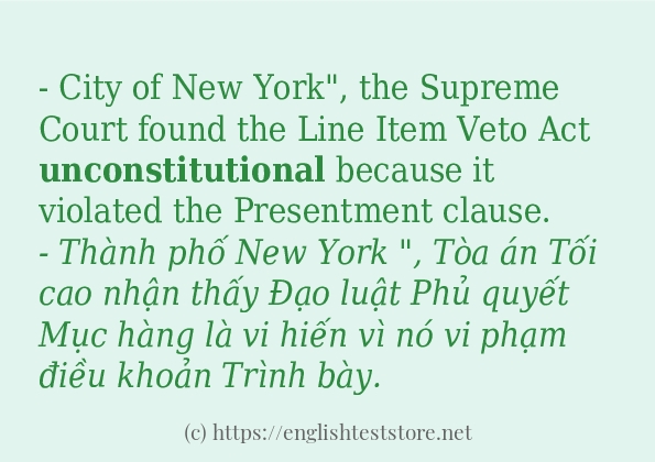 unconstitutional sử dụng như thế nào và câu ví dụ