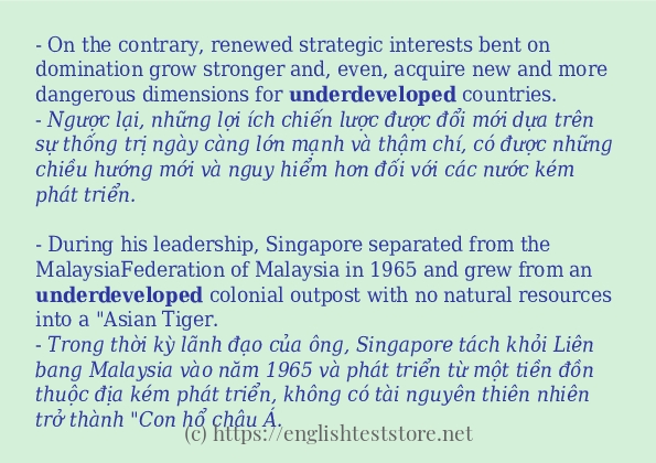 underdeveloped cách dùng và ví dụ trong câu