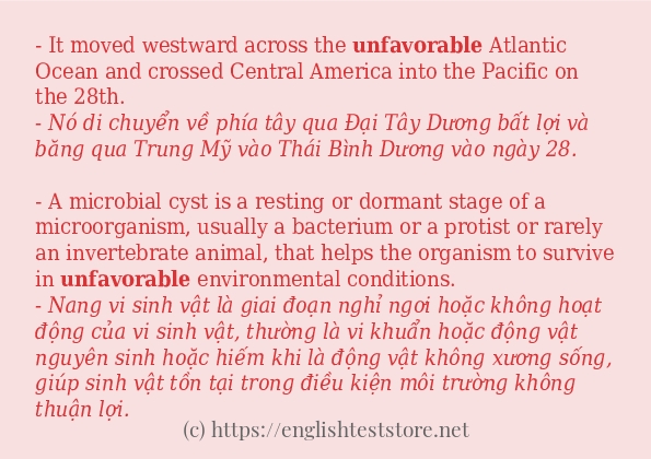 unfavorable cách dùng và câu ví dụ