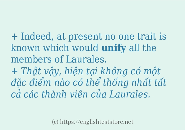unify câu ví dụ về cách dùng