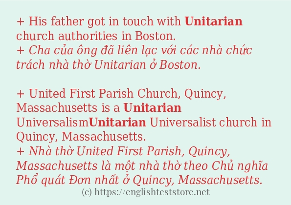 unitarian câu ví dụ và cách dùng