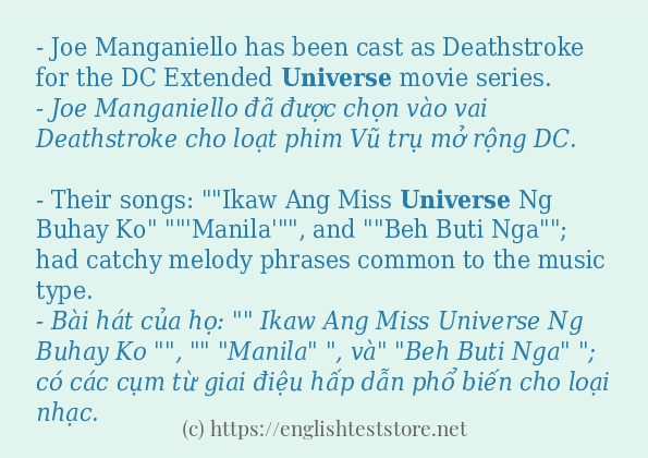 universe các cách dùng và câu ví dụ