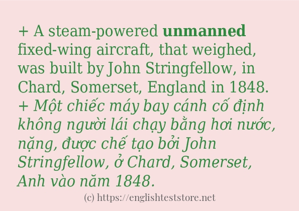 unmanned ví dụ và cách sử dụng trong câu