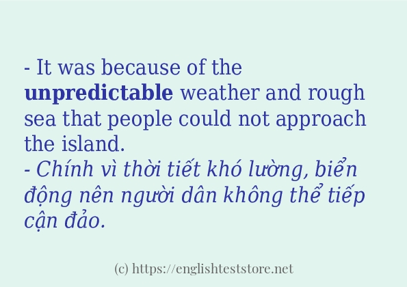 unpredictable cách dùng và câu ví dụ