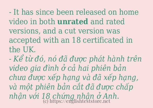 unrated sử dụng như thế nào và câu ví dụ unrated sử dụng như thế nào và câu ví dụ