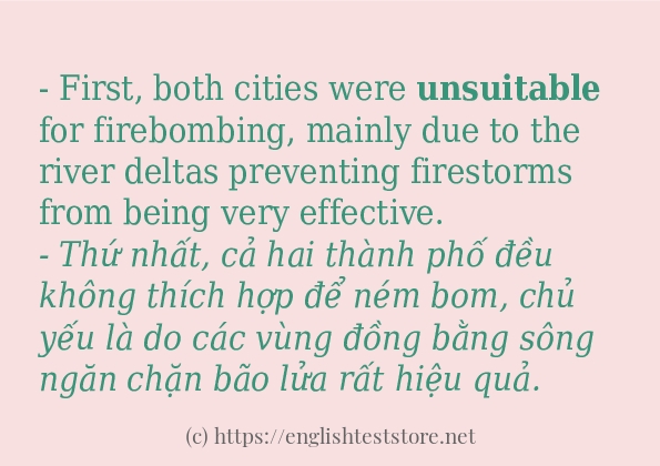 unsuitable cách sử dụng trong câu và ví dụ