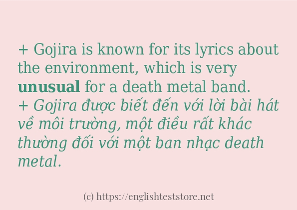 unusual ví dụ cách dùng trong câu