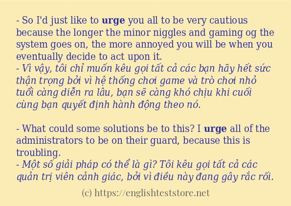 urge sử dụng thực tế trong câu