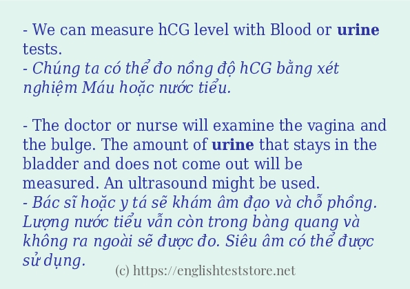urine câu ví dụ và cách dùng urine câu ví dụ và cách dùng