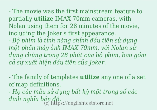 utilize áp dụng trong câu và ví dụ