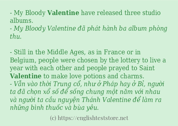 valentine cách dùng và câu ví dụ