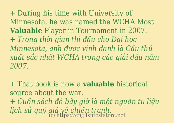 valuable cách sử dụng trong câu và ví dụ