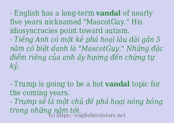 vandal cách dùng và câu ví dụ