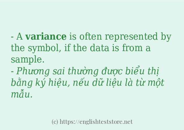 variance áp dụng trong câu và ví dụ