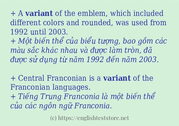 variant có bao nhiêu cách dùng?