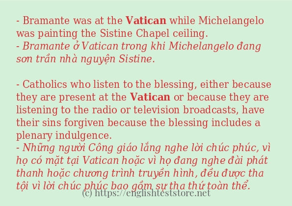 vatican cách sử dụng trong câu và ví dụ vatican cách sử dụng trong câu và ví dụ