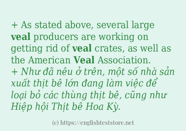 veal sử dụng thực tế trong câu