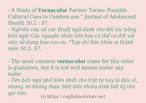 vernacular có bao nhiêu cách dùng? vernacular có bao nhiêu cách dùng?