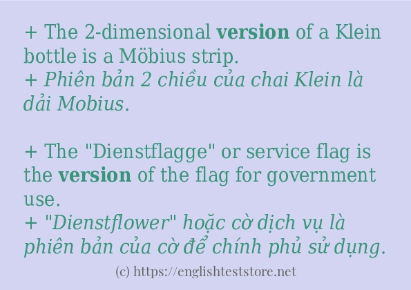 version sử dụng như thế nào và câu ví dụ