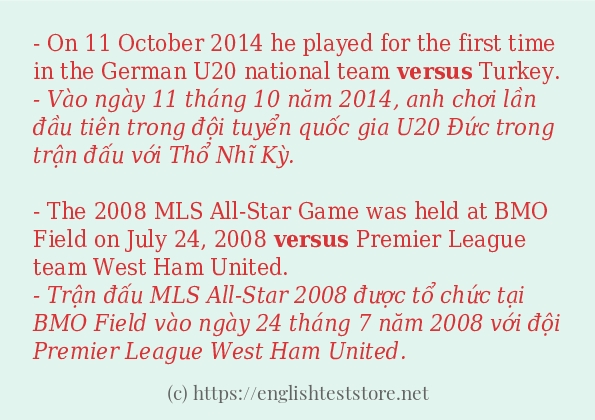 versus dùng như thế nào?