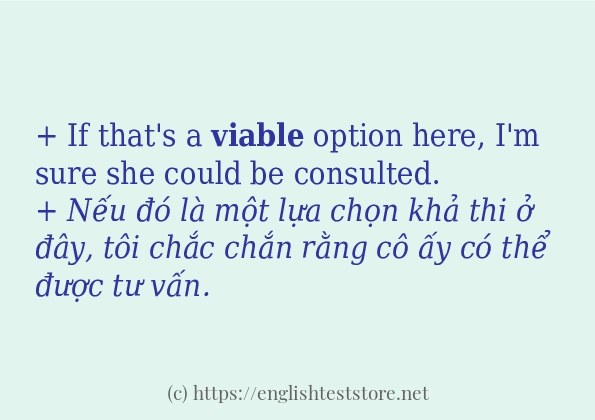 viable cách dùng và câu ví dụ