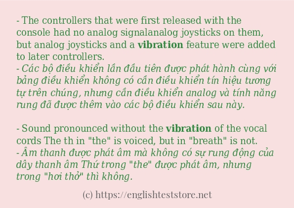 vibration các cách dùng và câu ví dụ