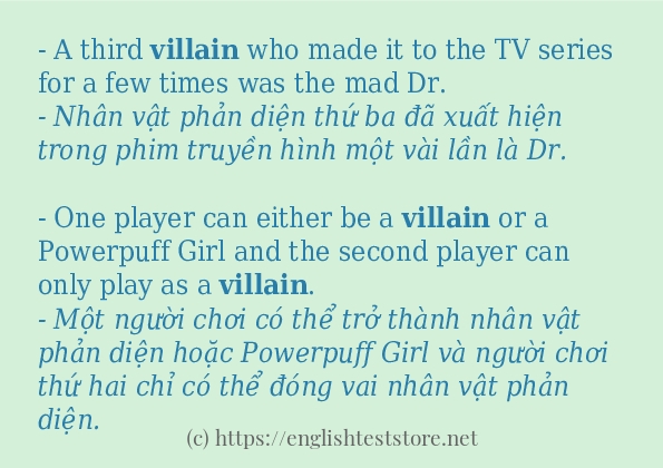 villain cách sử dụng trong câu và ví dụ
