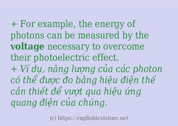 voltage câu ví dụ và cách sử dụng